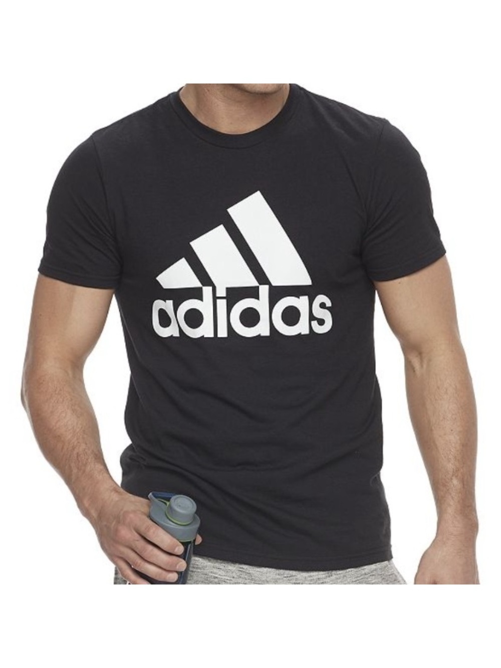 ADIDAS Amplifier Big‎ Logo Tee NEW Men’s Size L Black White Graphic T-shirt NWT